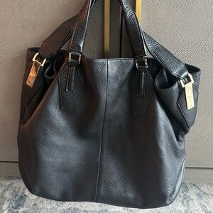 🌟 Halston Heritage Black Leather Shoulder Bag with Dust Bag 🌟